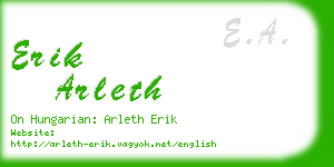 erik arleth business card